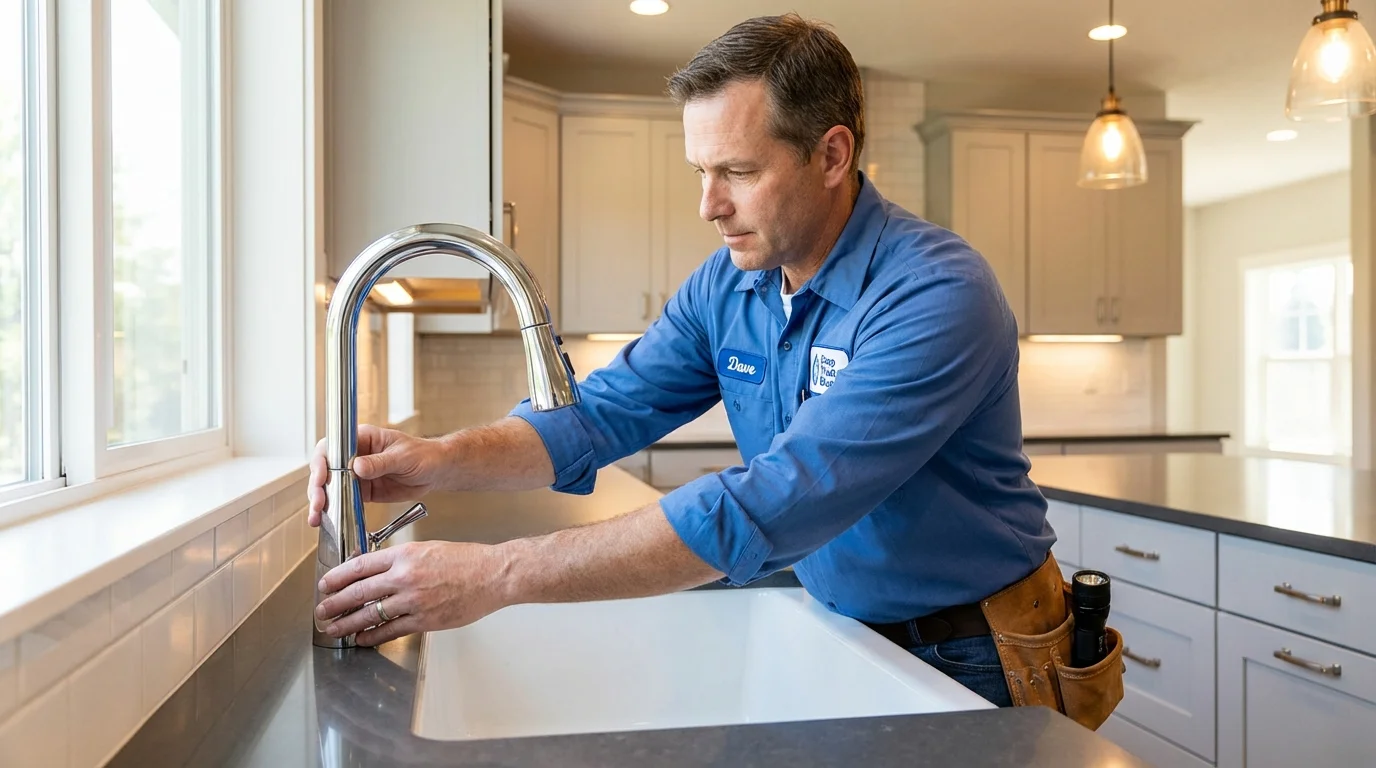 Kitchen faucet installation by Johns Plumbing LLC in Battle Creek